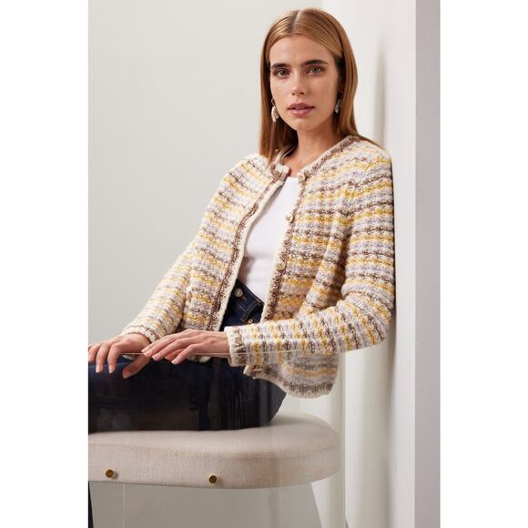 BA&SH Bill Tweed Knit Button Front Cardigan Sweater Jacket Size XS - Picture 5 of 12